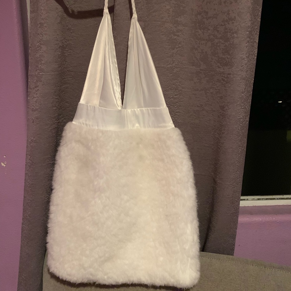 White silk fluffy dress